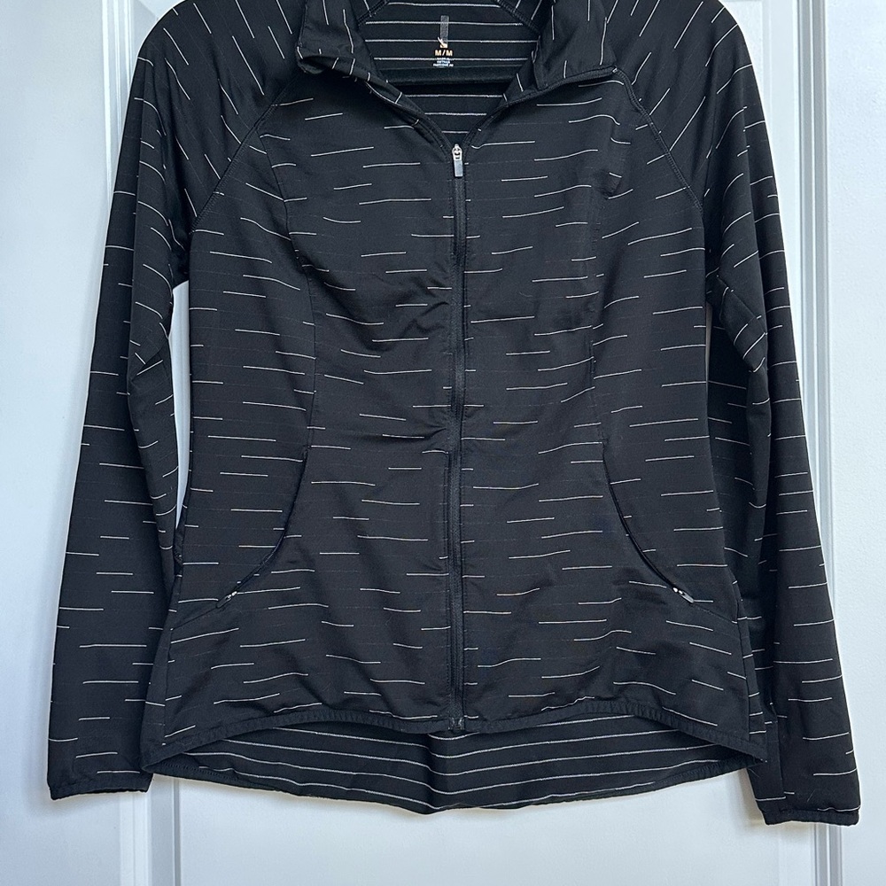 Lucy Black Jacket with White Stripes